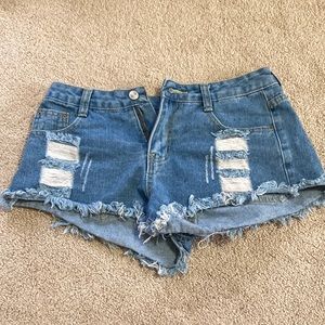 Distressed denim shorts size medium